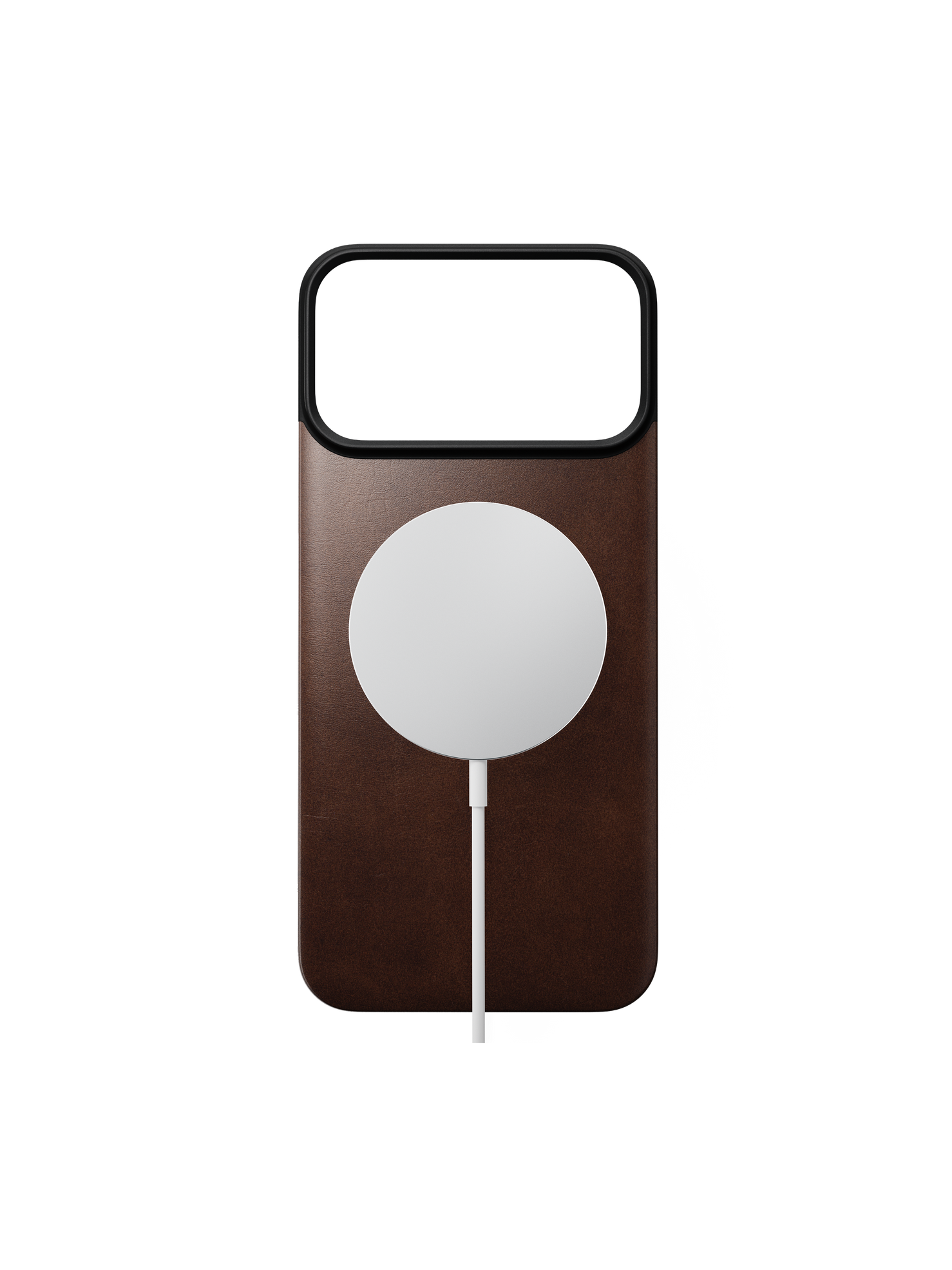 Nomad Magnetic Back with Horween Leather for iPhone 18 Pro Max - Rustic Brown