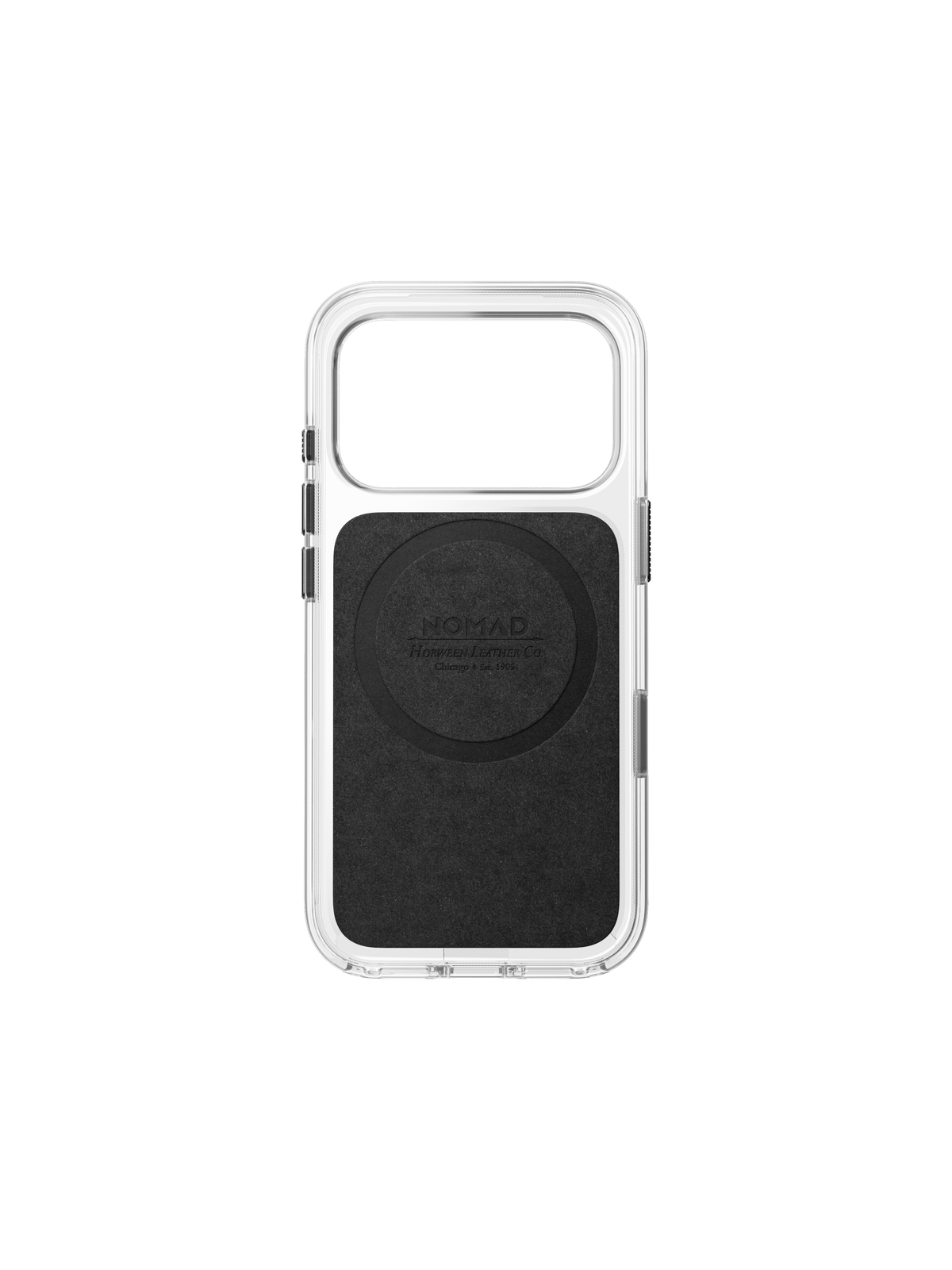 Nomad Clear Case with Horween Leather for iPhone 18 Pro - Rustic Brown