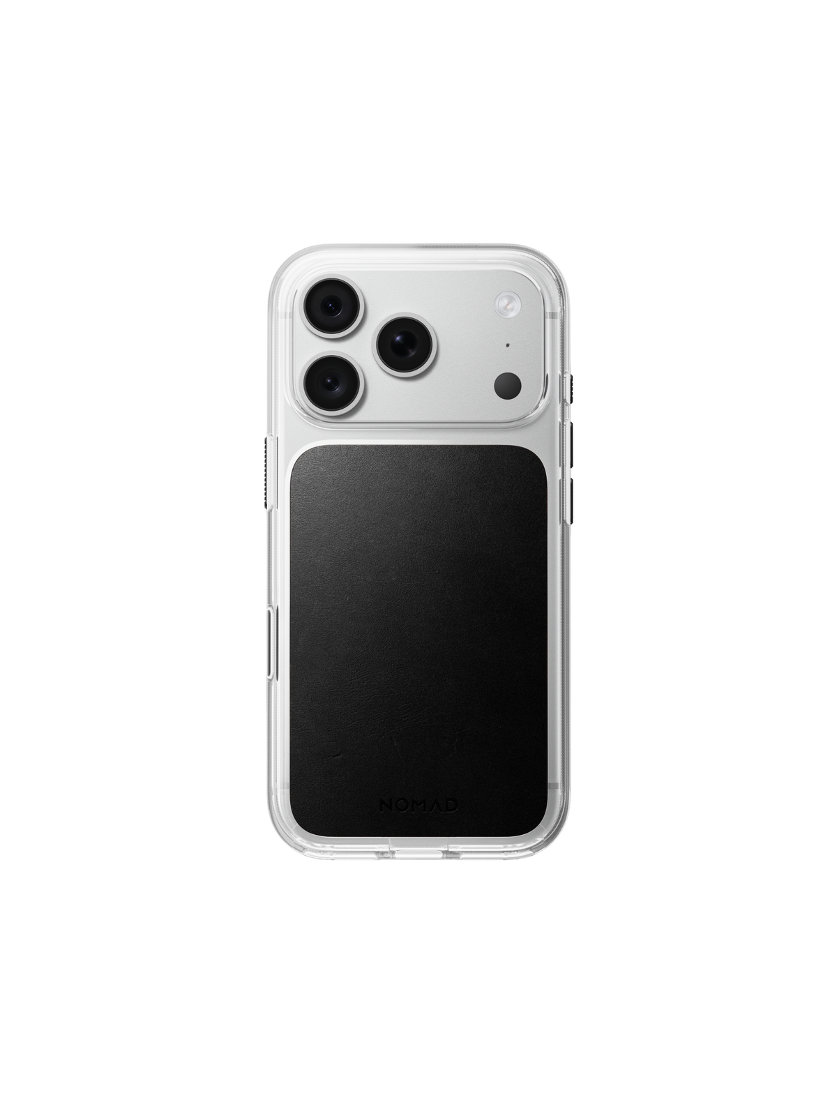 Nomad Clear Case with Horween Leather for iPhone 18 Pro - Black