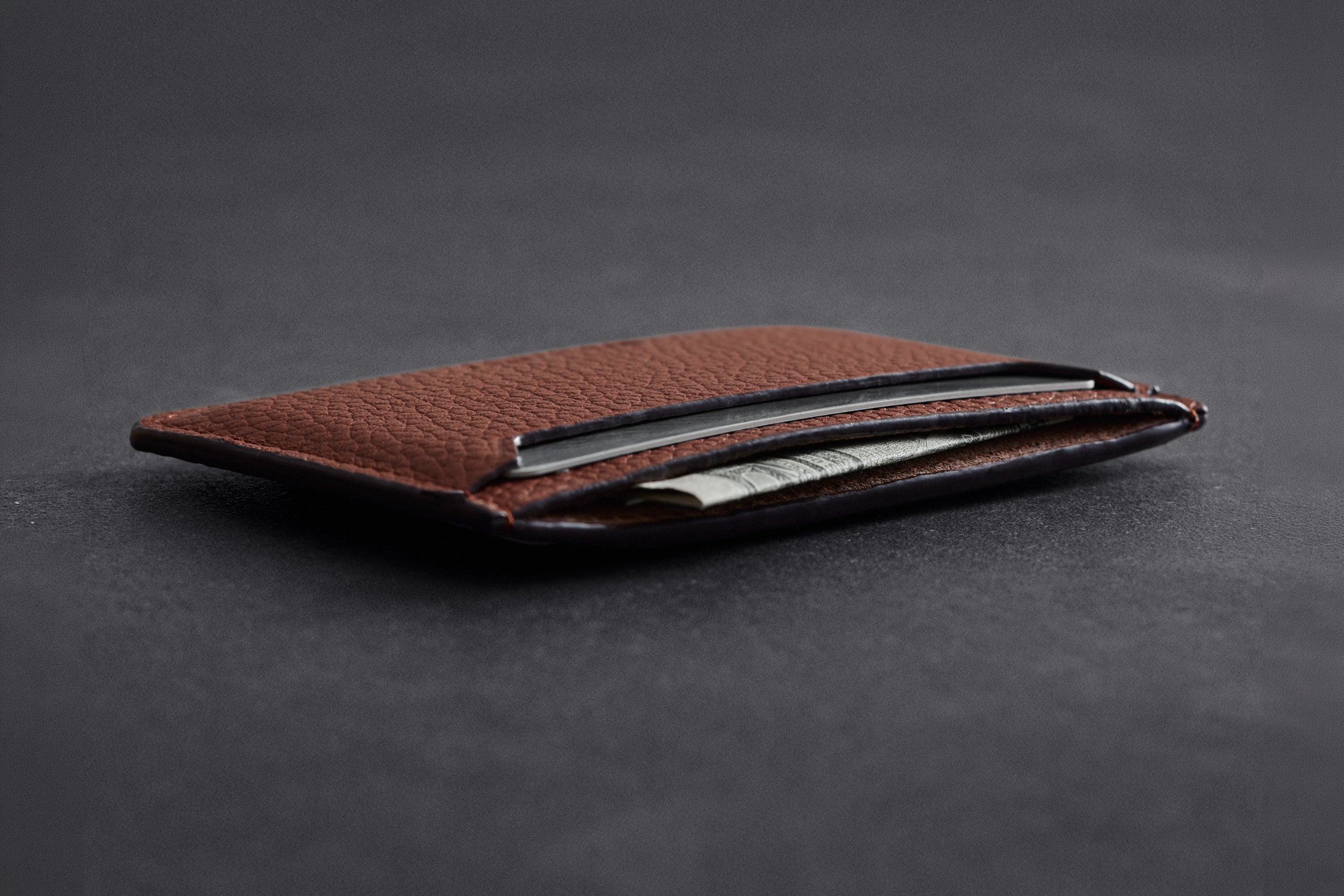 Woolnut Leather Card Holder - Cognac