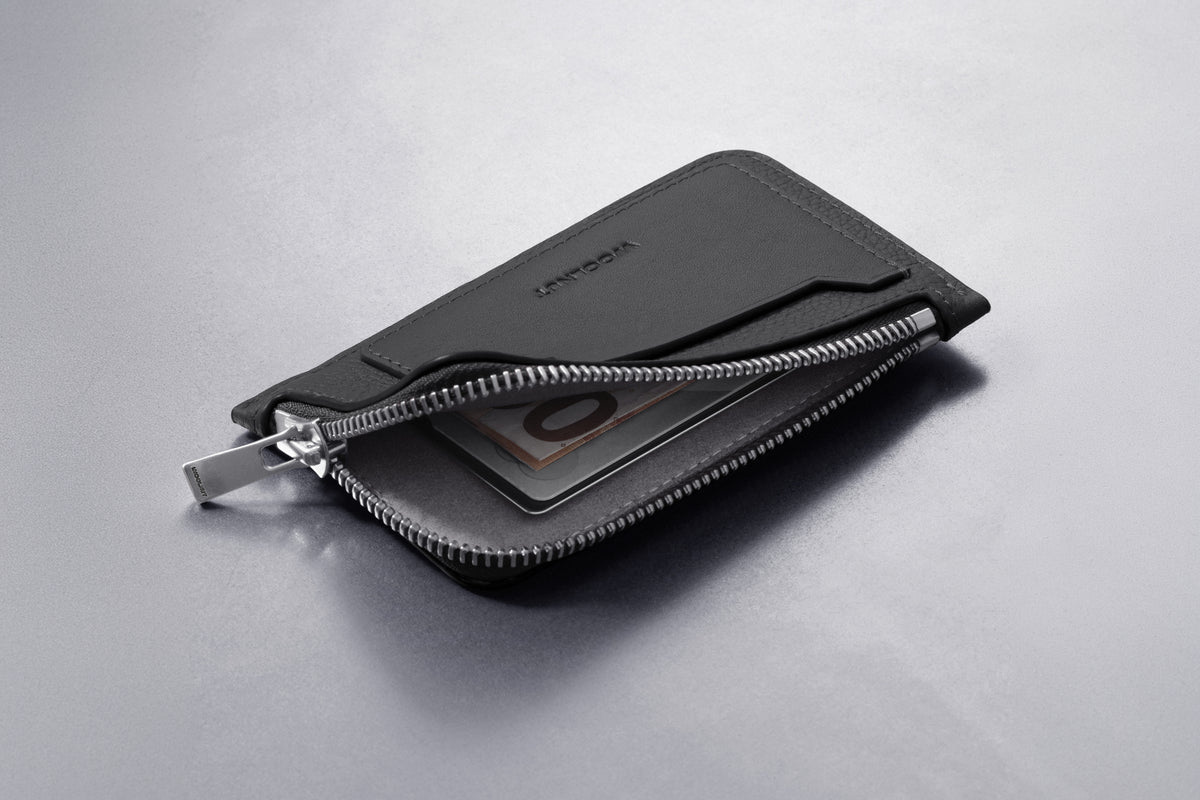 Woolnut Leather Folio Wallet - Black