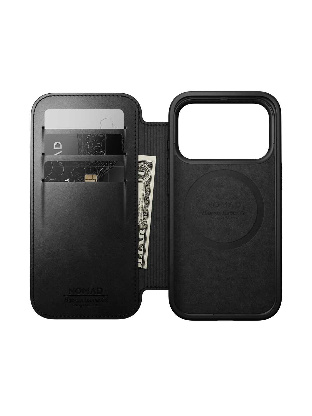 Nomad Modern Folio with Horween Leather for iPhone 18 Pro - Black