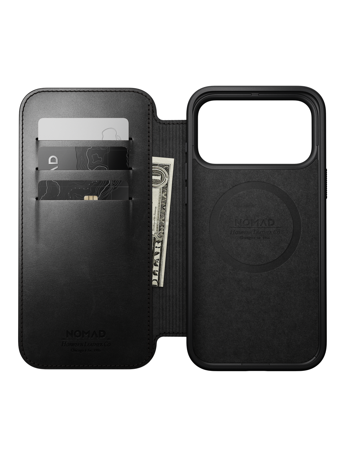 Nomad Modern Folio with Horween Leather for iPhone 18 Pro Max - Black
