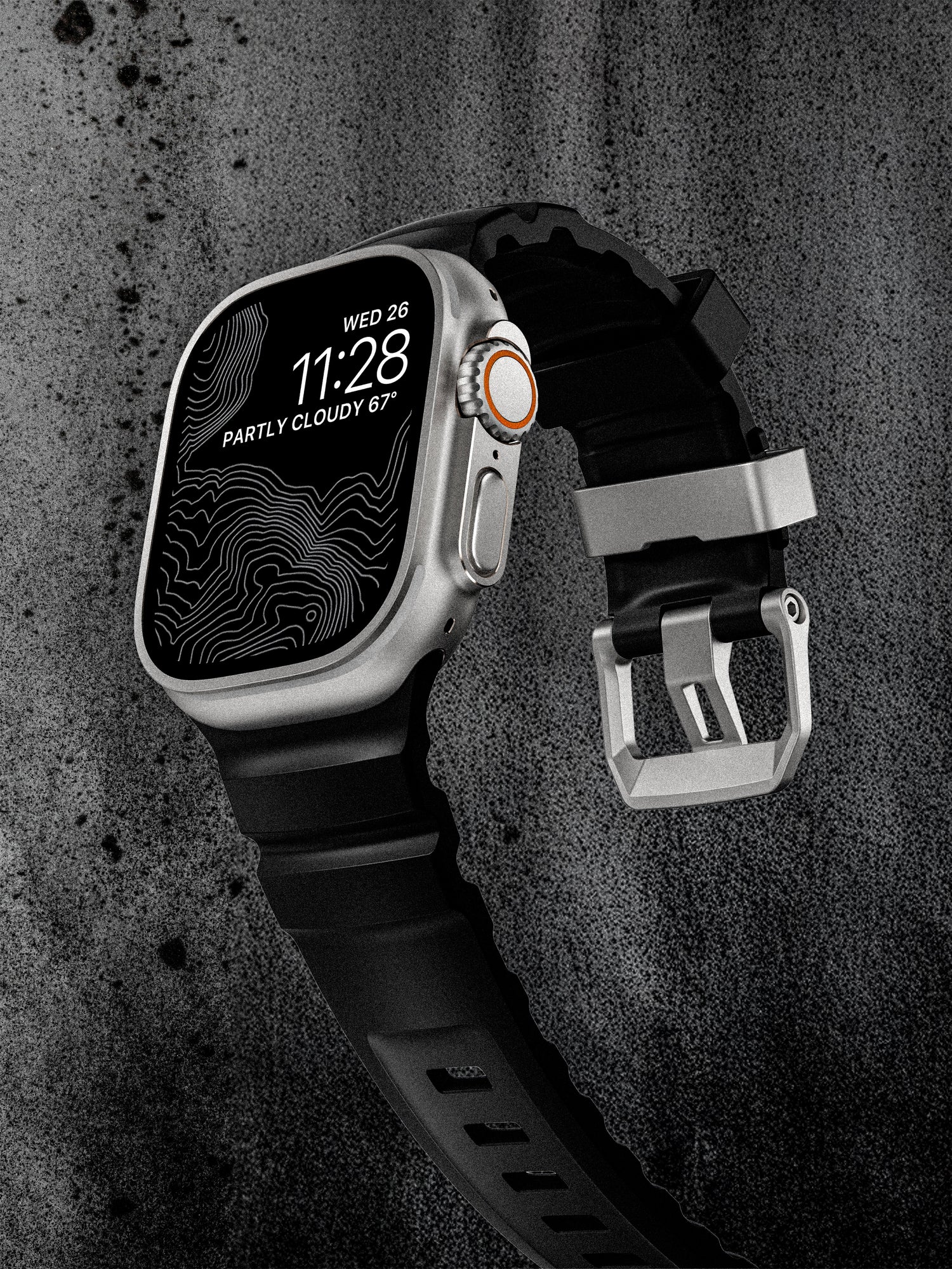 Nomad Rocky Point Band - 46/49mm - Natural Hardware - Carbon Black