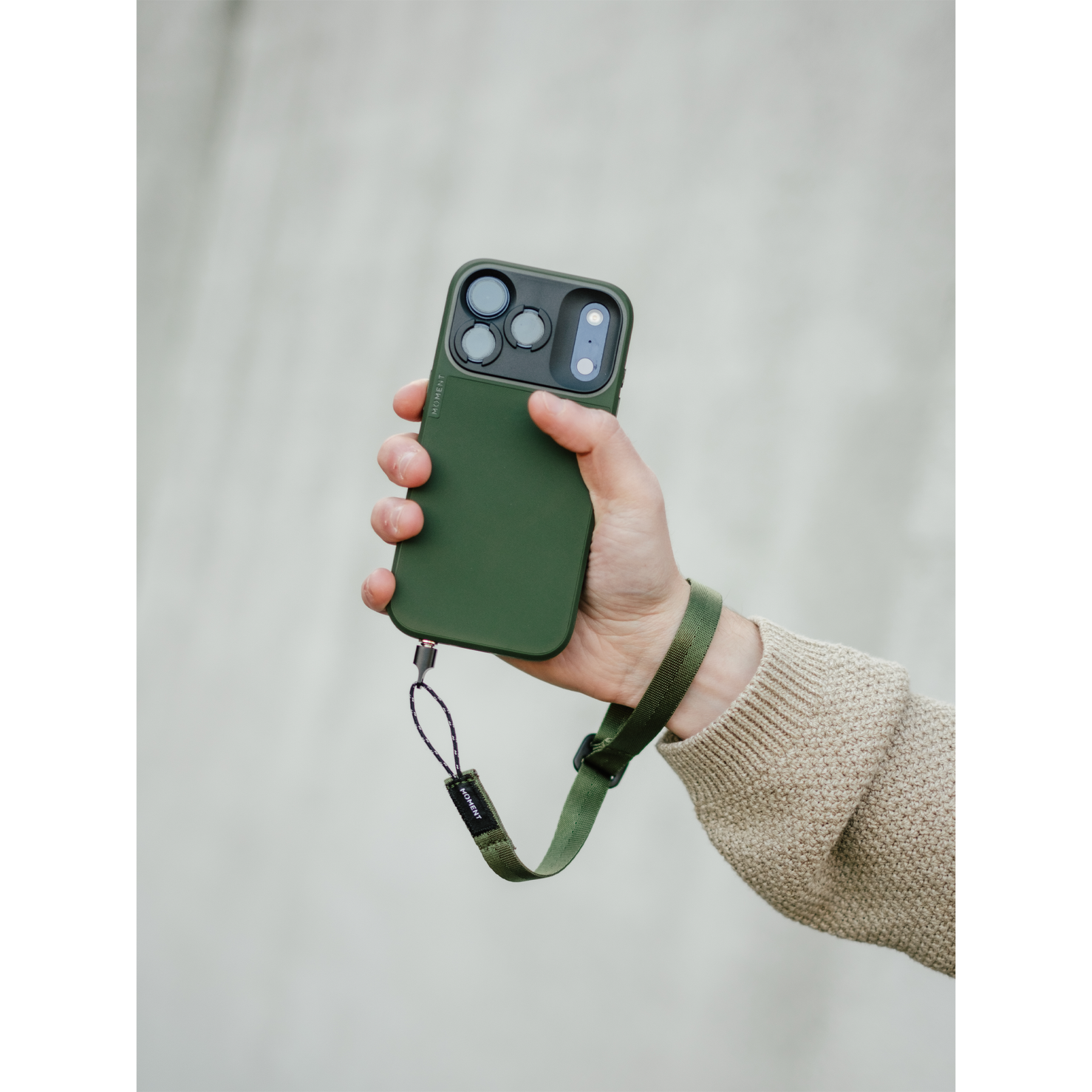 Moment Mobile Adjustable Wrist Strap - Olive Green