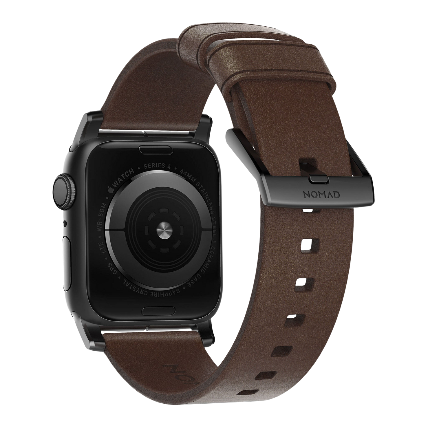 Nomad Modern Band with Horween Leather - 46/49mm - Black Hardware - Brown - Open Box