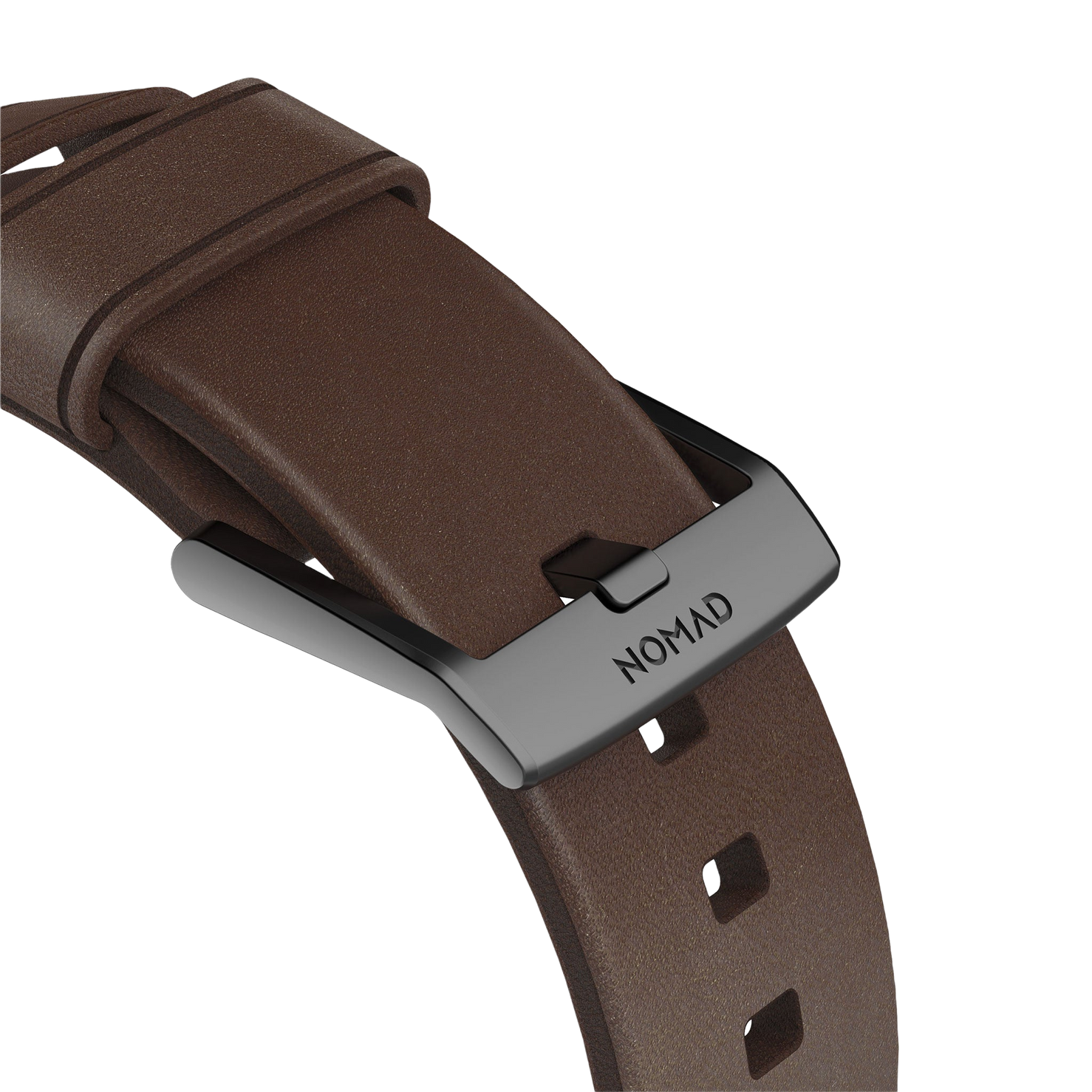 Nomad Modern Band with Horween Leather - 46/49mm - Black Hardware - Brown - Open Box