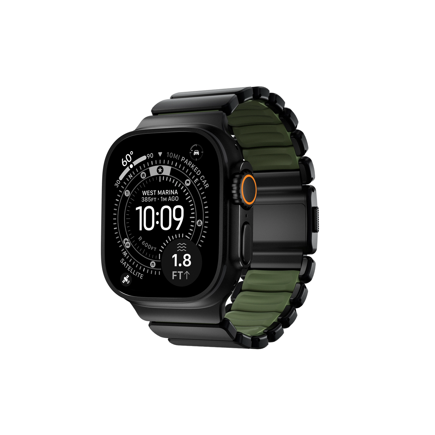 Nomad Stratos Band - 49mm - Black Titanium - Forest