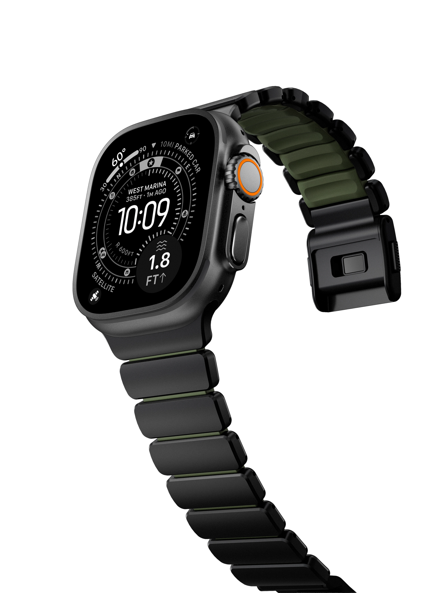 Nomad Stratos Band - 49mm - Black Titanium - Forest