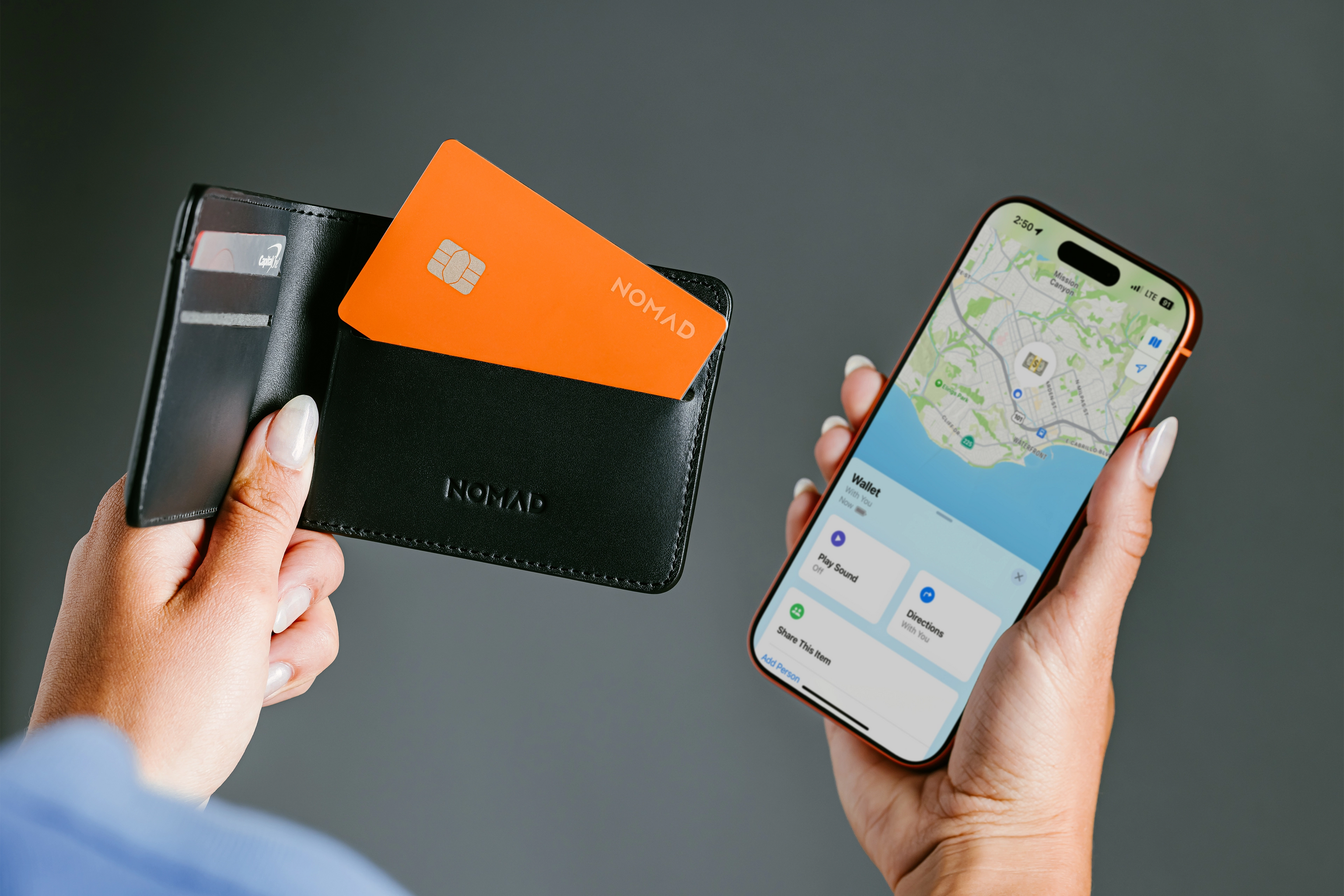 Nomad Tracking Card Pro for Apple Find My - Stellar Orange
