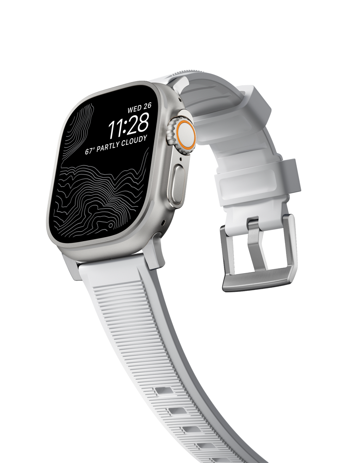 Nomad Rugged Band - 46/49mm - White - Silver Hardware - Limited Edition
