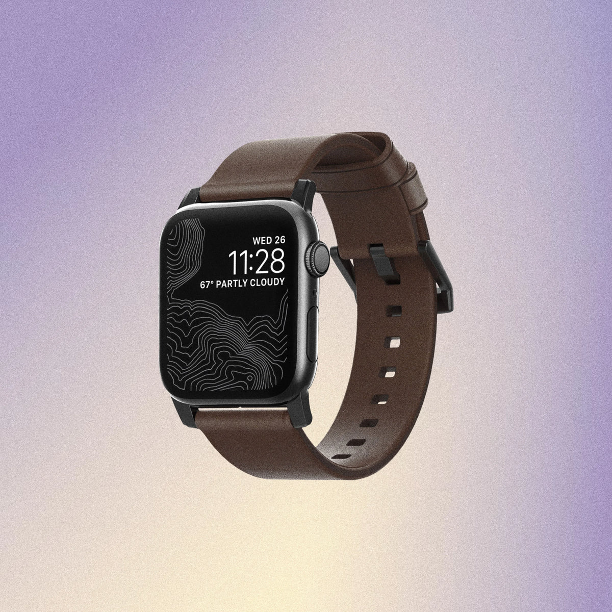 Nomad Modern Band - Horween Leather - 46/49mm - Black Hardware - Brown