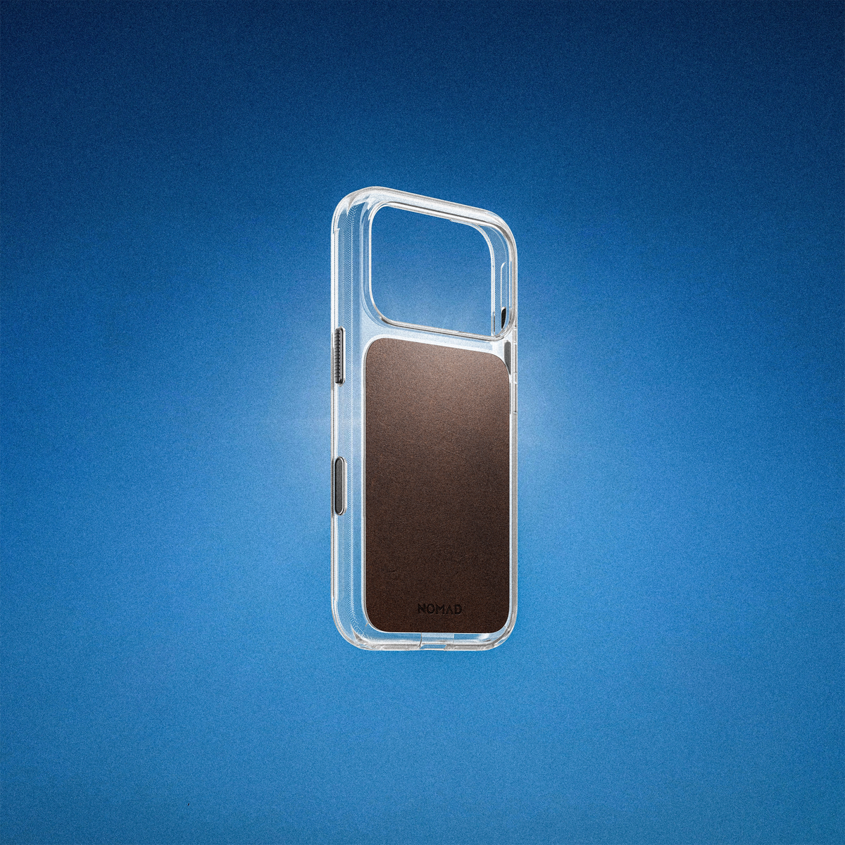 Nomad Clear Case with Horween Leather for iPhone 18 Pro - Rustic Brown