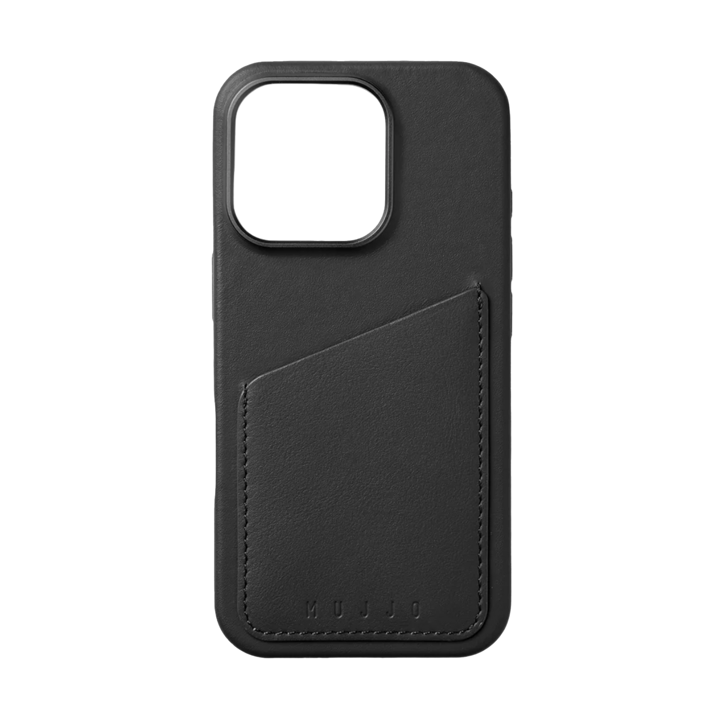 Mujjo Full Leather Wallet Case for iPhone 16 Pro - Black