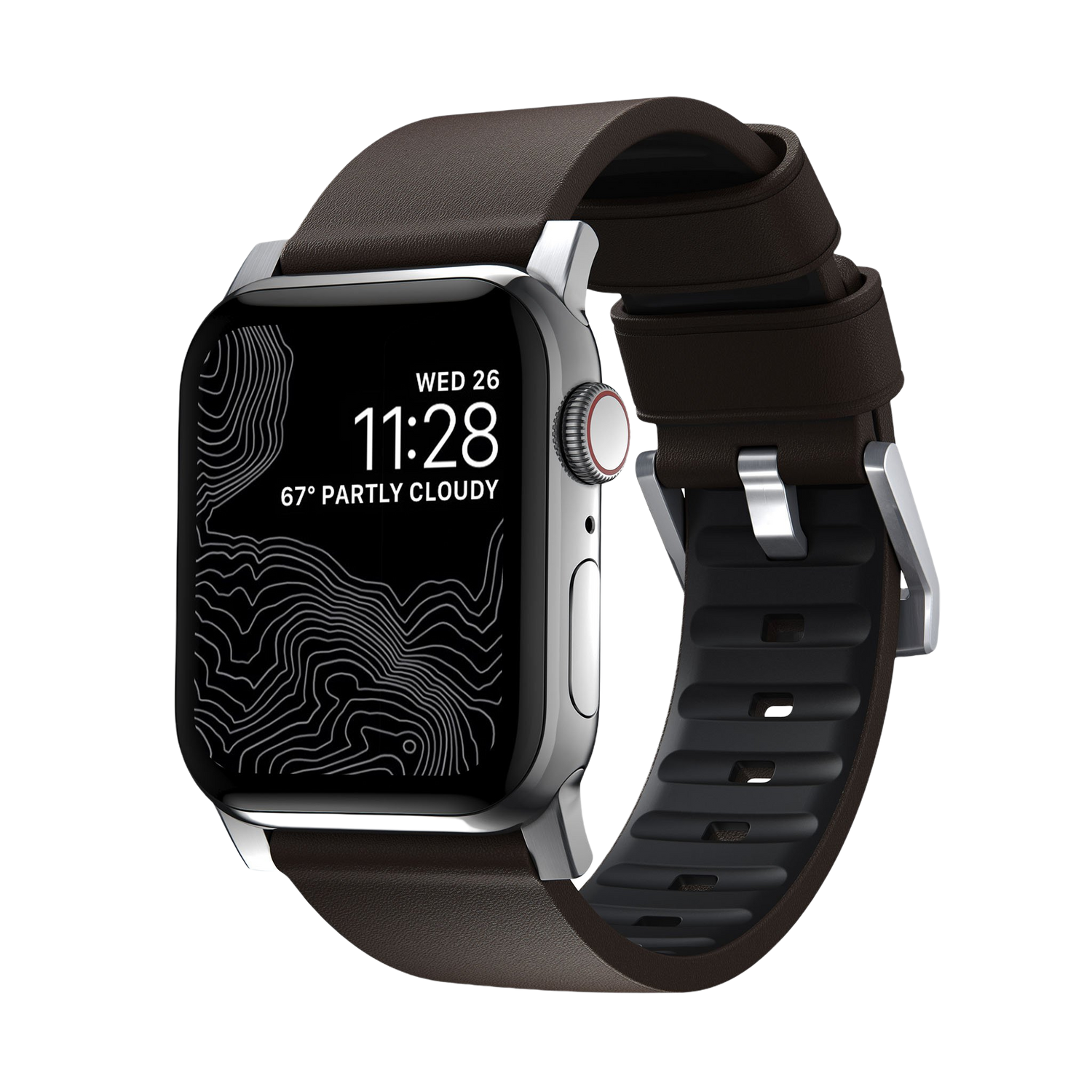 Nomad Active Band Pro - 46/49mm - Brown - Silver Hardware