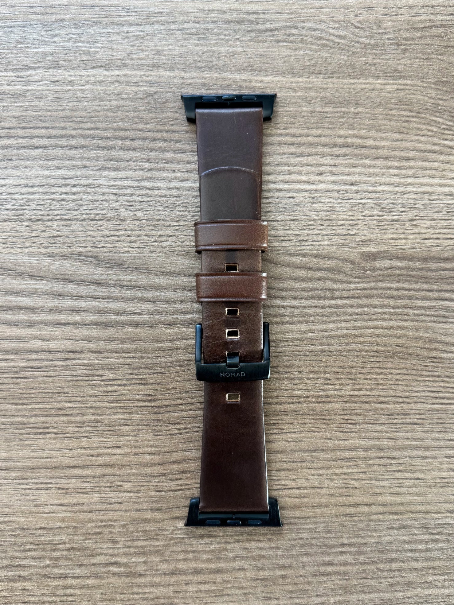 Nomad Modern Band with Horween Leather - 46/49mm - Black Hardware - Brown - Open Box