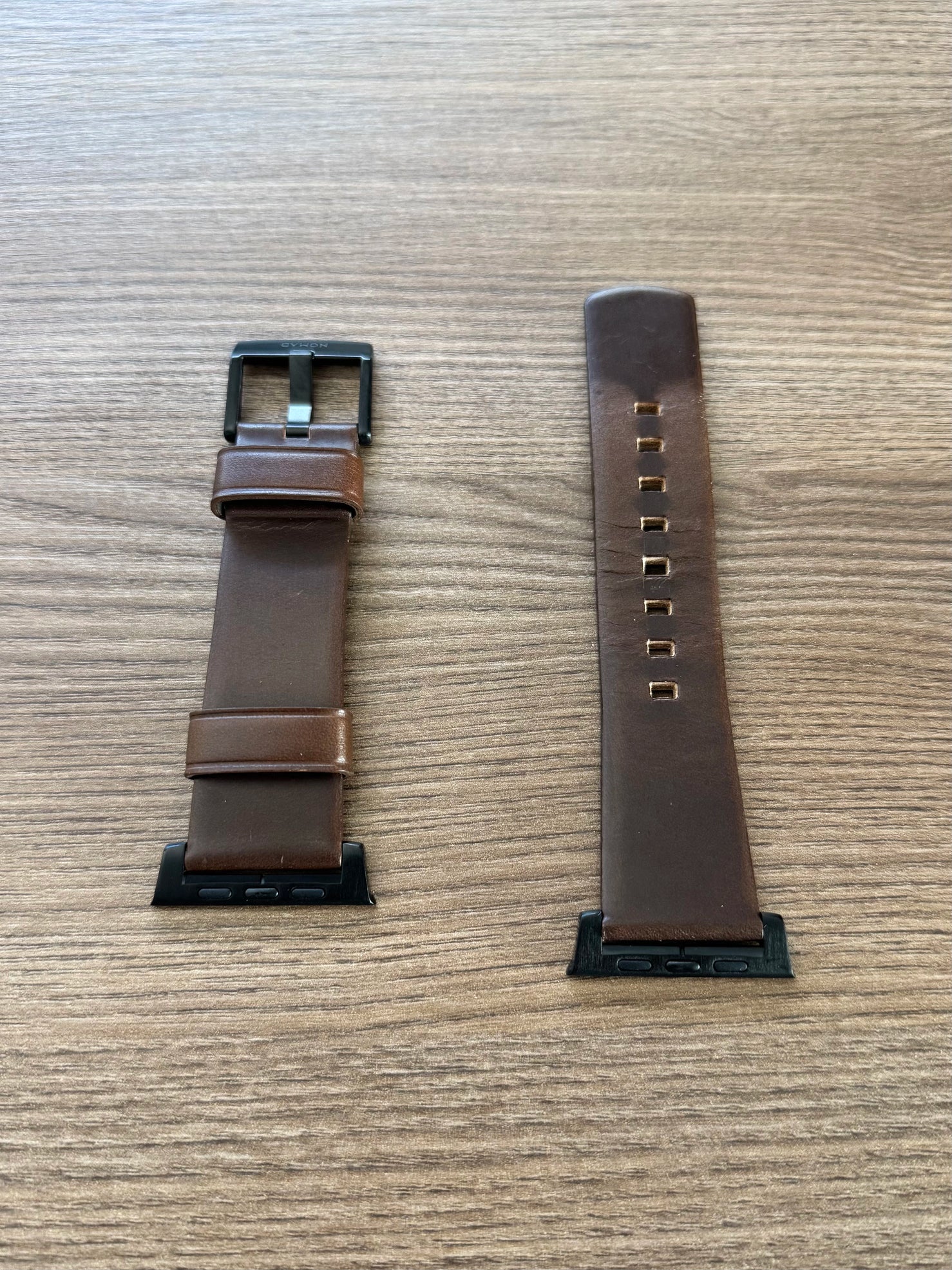 Nomad Modern Band with Horween Leather - 46/49mm - Black Hardware - Brown - Open Box