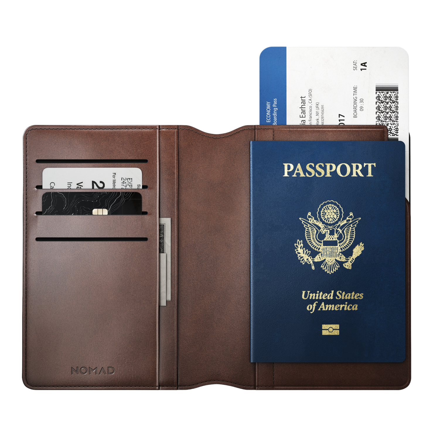 Nomad Passport Wallet with Horween Leather - Rustic Brown