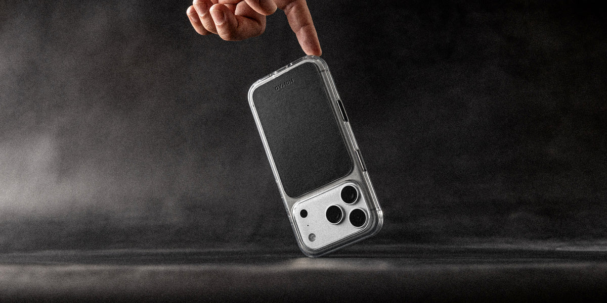 Nomad Clear Case with Horween Leather for iPhone 18 Pro Max - Black