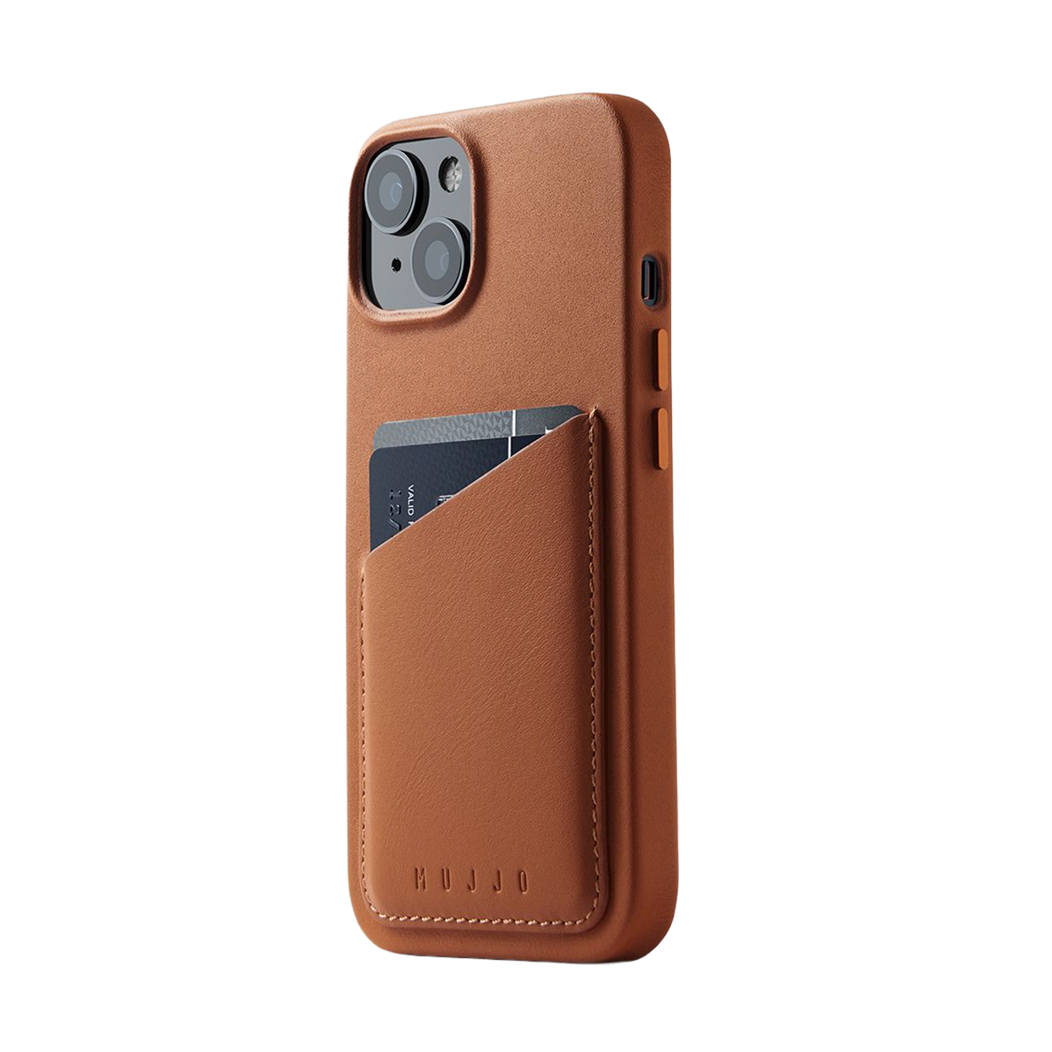 Mujjo Full Leather Wallet Case for iPhone 15/14/13 - Tan