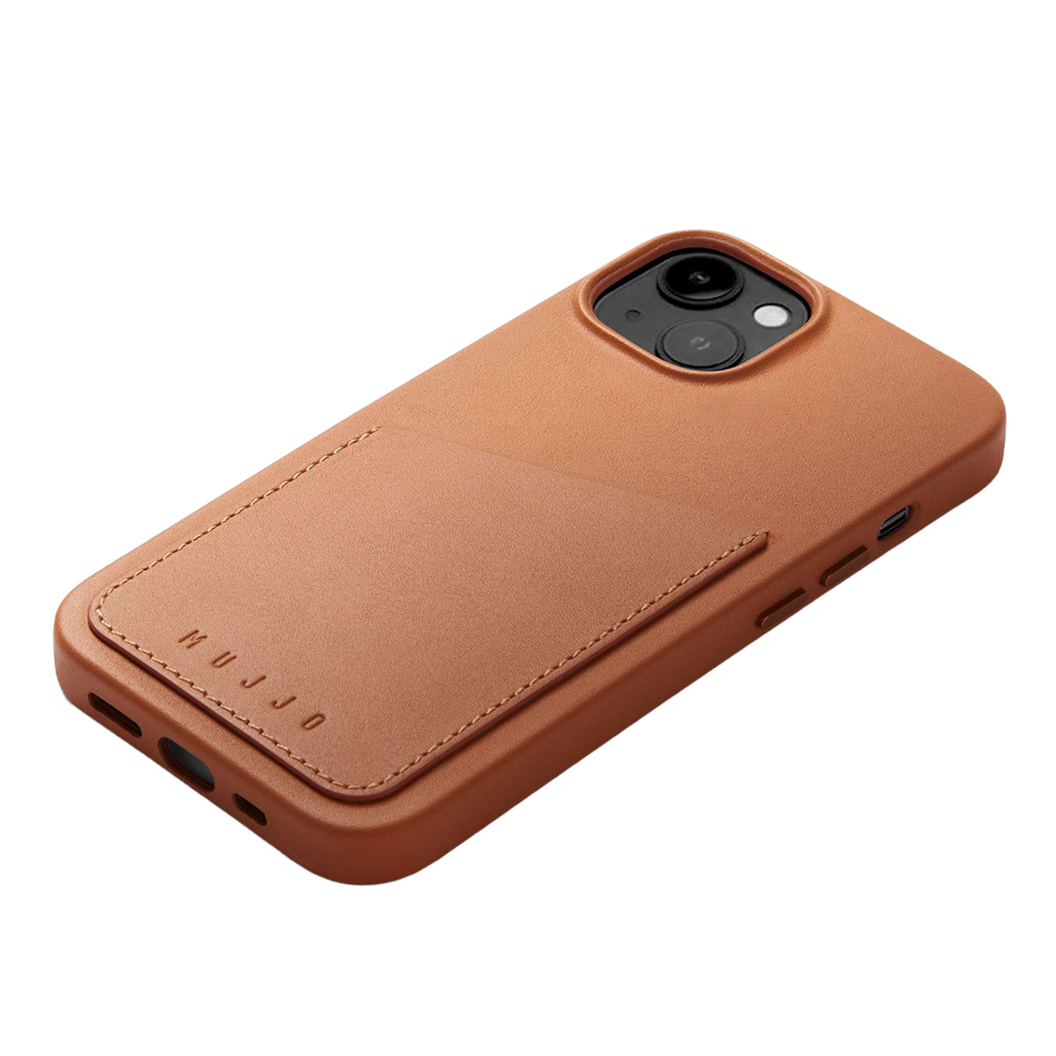 Mujjo Full Leather Wallet Case for iPhone 15/14/13 - Tan