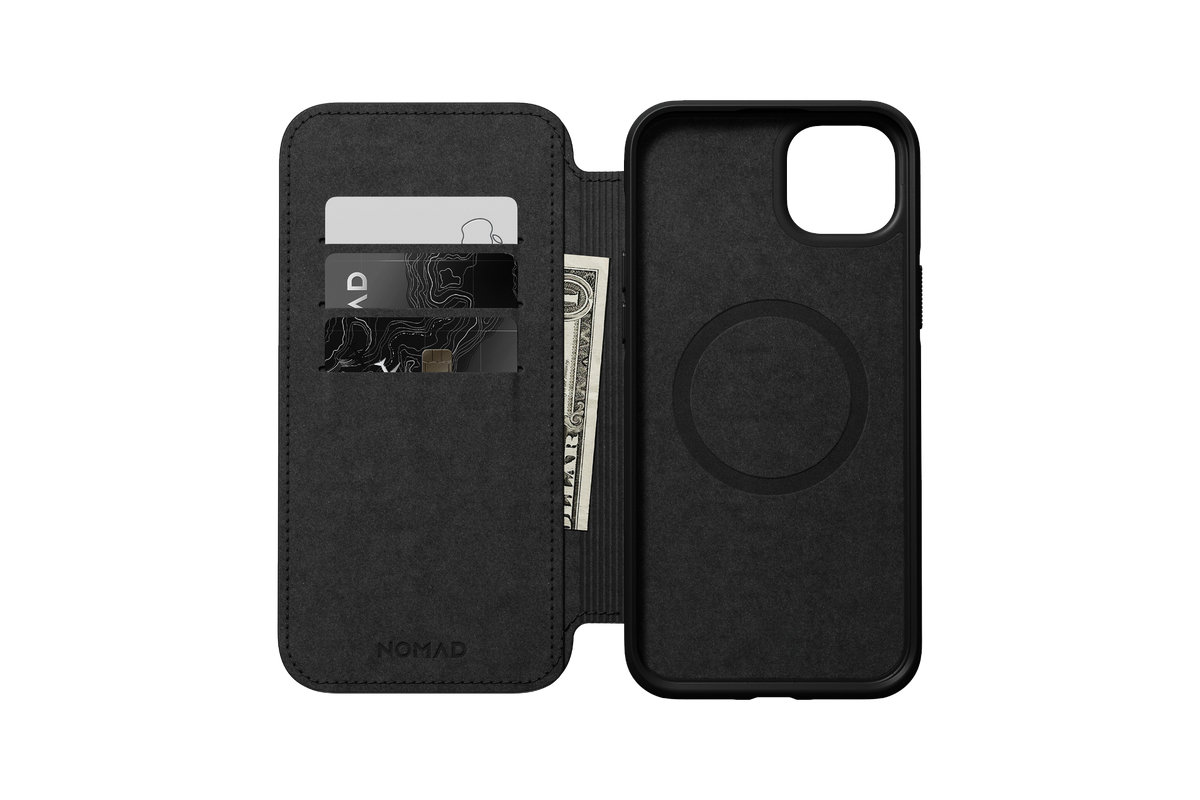 Nomad Modern Leather Folio for iPhone 14 Plus - Rustic Brown