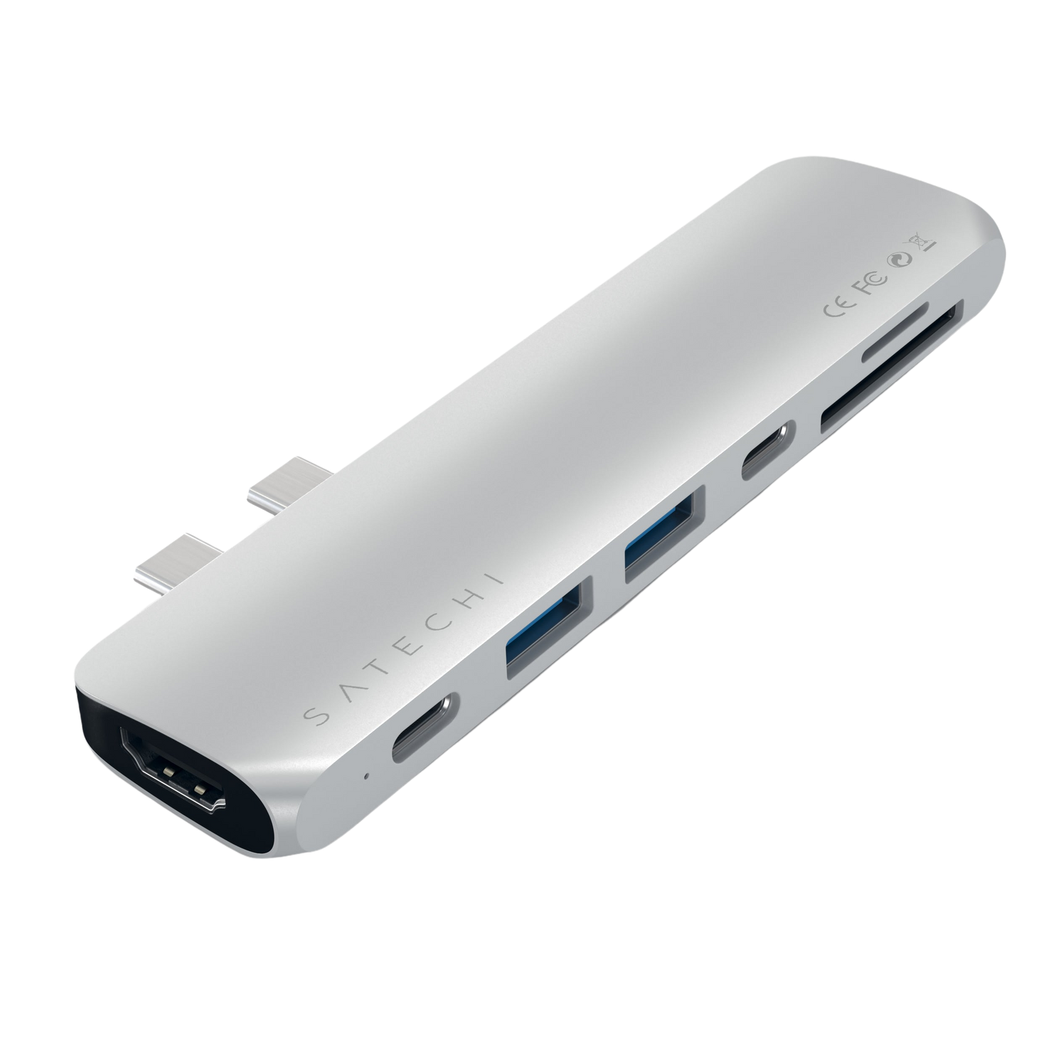 Satechi Aluminium Pro Hub Multi-Port USB-C Dock Adapter - Silver