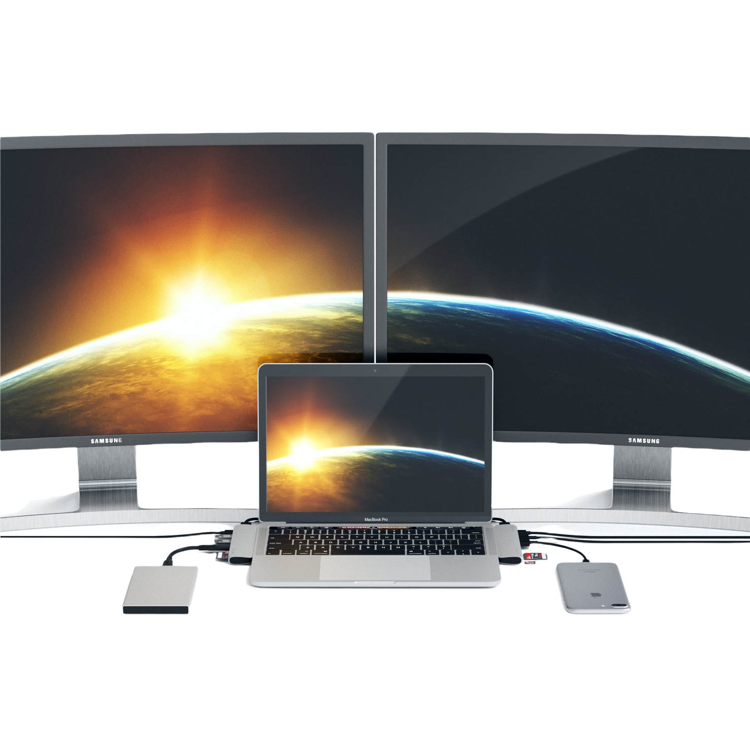 Satechi Aluminium Pro Hub Multi-Port USB-C Dock Adapter - Silver